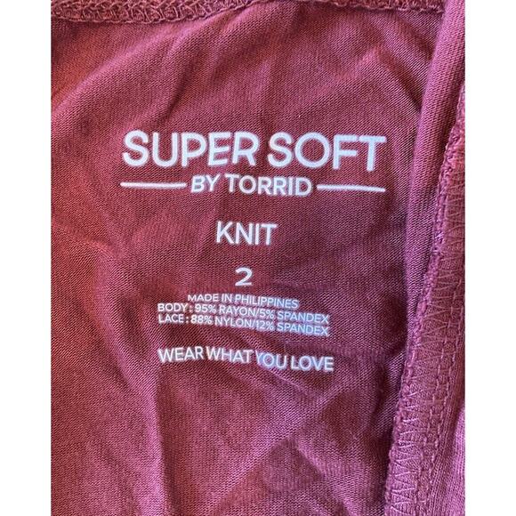 Torrid Open Front Super Soft Cardigan Size 2 Women’s Red - Picture 3 of 8